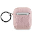 Karl Lagerfeld KLA2PGCHPP AirPods 1/2cover różowy/pink Monogram Choupette Head