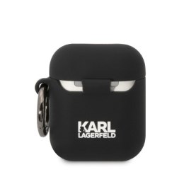 Karl Lagerfeld KLA2RUNCHK AirPods 1/2 cover czarny/black Silicone Choupette Head 3D