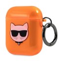 Karl Lagerfeld KLA2UCHFO AirPods 1/2 cover pomarańczowy/orange Choupette