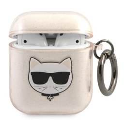 Karl Lagerfeld KLA2UCHGD AirPods 1/2 cover złoty/gold Glitter Choupette