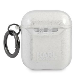 Karl Lagerfeld KLA2UKHGS AirPods 1/2 cover srebrny/silver Glitter Karl`s Head