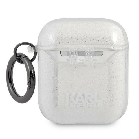 Karl Lagerfeld KLA2UKHGS AirPods 1/2cover srebrny/silver Glitter Karl`s Head