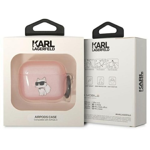 Karl Lagerfeld KLA3HNCHTCP Airpods 3cover różowy/pink Ikonik Choupette