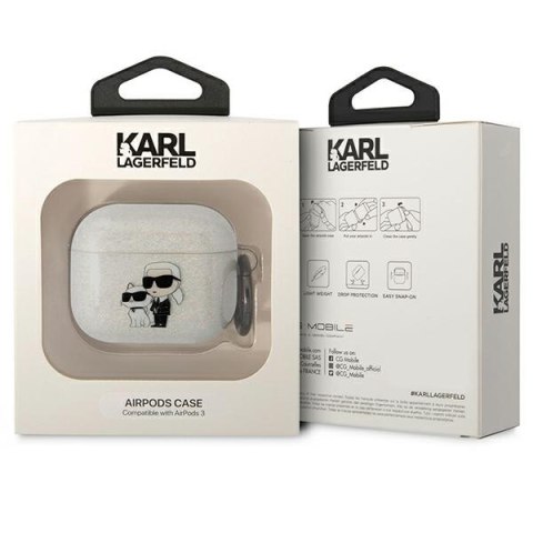 Karl Lagerfeld KLA3HNKCTGT Airpods 3cover transparent Glitter Karl&Choupette