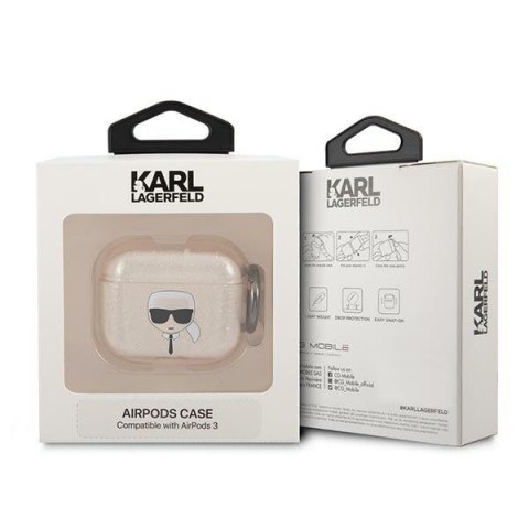 Karl Lagerfeld KLA3UKHGD AirPods 3cover złoty/gold Glitter Karl`s Head