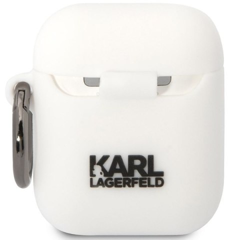 Karl Lagerfeld KLACA2SILKCW AirPods 1/2cover biały/white Silicone Karl & Choupette