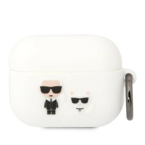 Karl Lagerfeld KLACAPSILKCW AirPods Procover biały/white Silicone Karl & Choupette