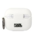 Karl Lagerfeld KLACAPSILKCW AirPods Procover biały/white Silicone Karl & Choupette