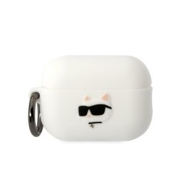 Karl Lagerfeld KLAP2RUNCHH AirPods Pro 2 (2022/2023) cover biały/white Silicone Choupette Head 3D