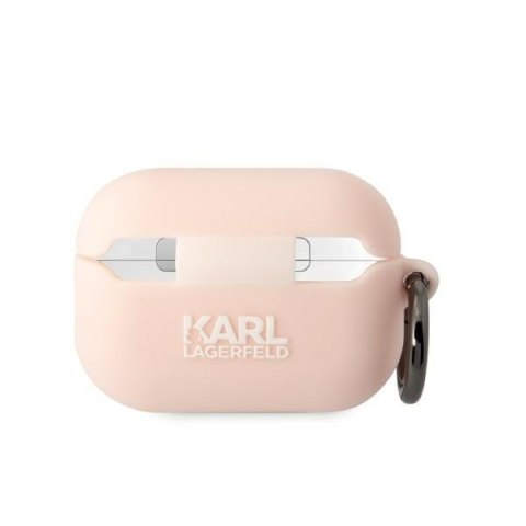 Karl Lagerfeld KLAP2RUNCHP AirPods Pro 2 (2022/2023) cover różowy/pink Silicone Choupette Head 3D