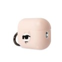 Karl Lagerfeld KLAP2RUNCHP AirPods Pro 2 (2022/2023) cover różowy/pink Silicone Choupette Head 3D