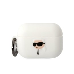 Karl Lagerfeld KLAP2RUNIKH AirPods Pro 2 (2022/2023) cover biały/white Silicone Karl Head 3D