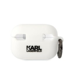 Karl Lagerfeld KLAP2RUNIKH AirPods Pro 2 (2022/2023) cover biały/white Silicone Karl Head 3D
