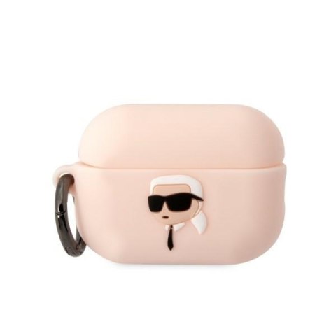 Karl Lagerfeld KLAP2RUNIKP AirPods Pro 2 (2022/2023) cover różowy/pink Silicone Karl Head 3D