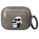 Karl Lagerfeld KLAPHNKCTGK Airpods Procover czarny/black Glitter Karl&Choupette