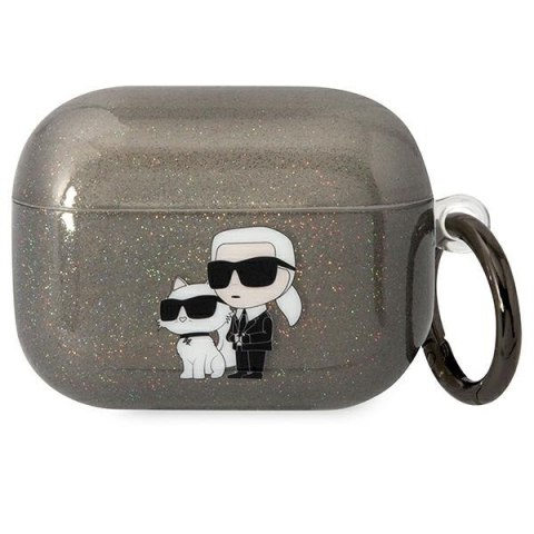 Karl Lagerfeld KLAPHNKCTGK Airpods Procover czarny/black Glitter Karl&Choupette