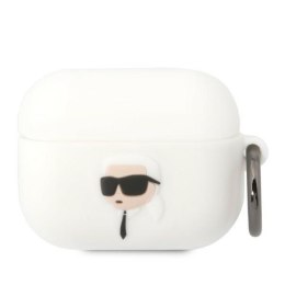 Karl Lagerfeld KLAPRUNIKH AirPods Procover biały/white Silicone Karl Head 3D