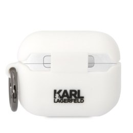 Karl Lagerfeld KLAPRUNIKH AirPods Procover biały/white Silicone Karl Head 3D