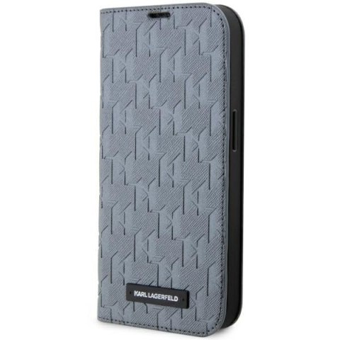 Karl Lagerfeld KLBKP14XSAKLHPG iPhone 14Pro Max 6.7" bookcase srebrny/silver Saffiano Monogram