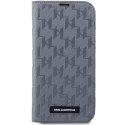 Karl Lagerfeld KLBKP14XSAKLHPG iPhone 14Pro Max 6.7" bookcase srebrny/silver Saffiano Monogram
