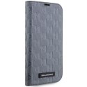 Karl Lagerfeld KLBKP14XSAKLHPG iPhone 14Pro Max 6.7" bookcase srebrny/silver Saffiano Monogram