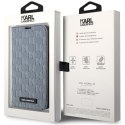 Karl Lagerfeld KLBKP14XSAKLHPG iPhone 14Pro Max 6.7" bookcase srebrny/silver Saffiano Monogram