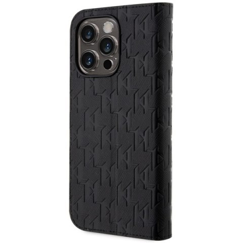 Karl Lagerfeld KLBKP14XSAKLHPK iPhone 14Pro Max 6.7" bookcase czarny/black Saffiano Monogram