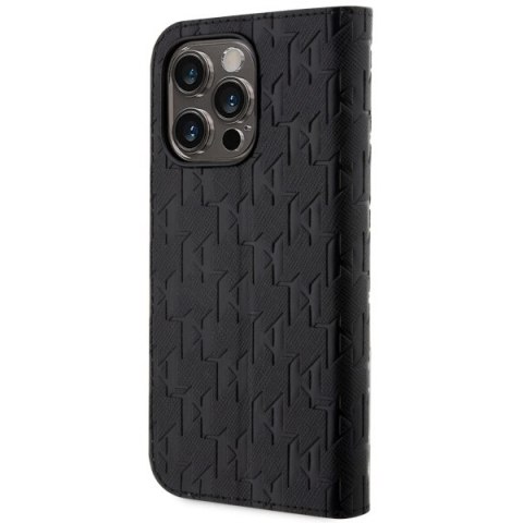 Karl Lagerfeld KLBKP14LSAKLHPK iPhone 14Pro 6.1" bookcase czarny/black Saffiano Monogram