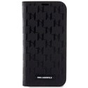 Karl Lagerfeld KLBKP14LSAKLHPK iPhone 14Pro 6.1" bookcase czarny/black Saffiano Monogram