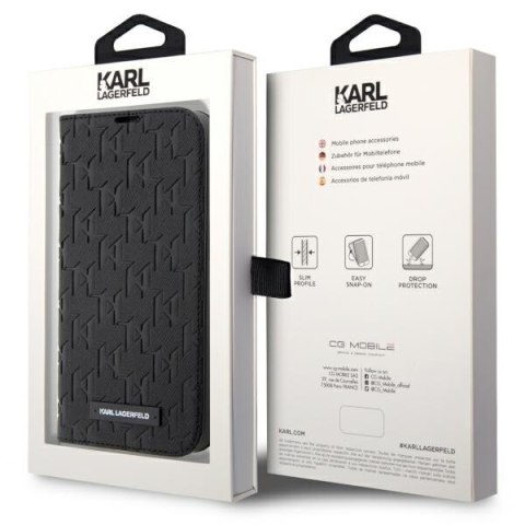 Karl Lagerfeld KLBKP14LSAKLHPK iPhone 14Pro 6.1" bookcase czarny/black Saffiano Monogram