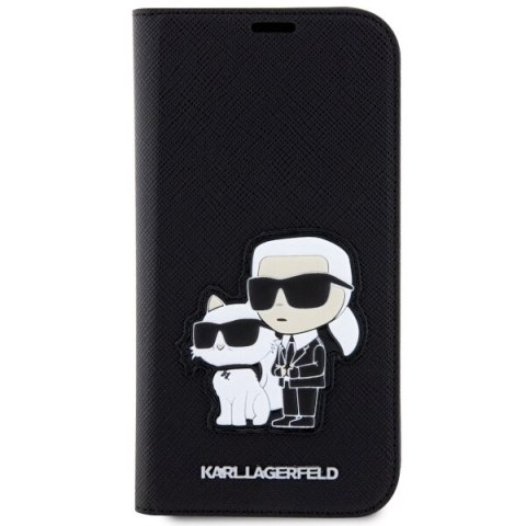 Karl Lagerfeld KLBKP14LSANKCPK iPhone 14Pro 6.1" bookcase czarny/black Saffiano Karl & Choupette