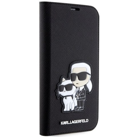 Karl Lagerfeld KLBKP14LSANKCPK iPhone 14Pro 6.1" bookcase czarny/black Saffiano Karl & Choupette