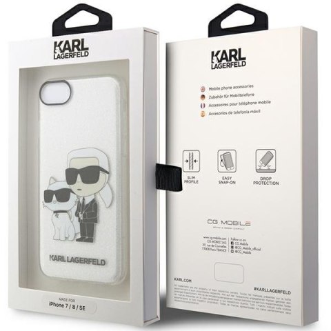 Karl Lagerfeld KLHCI8HNKCTGT iPhone 7/8/SE 2020 / SE 2022 transparent hardcase Gliter Karl&Choupette