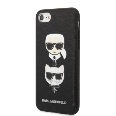 Karl Lagerfeld KLHCI8SAKICKCBK iPhone7/8 / SE 2020 / SE 2022 czarny/black hardcase Saffiano Karl&Choupette Head