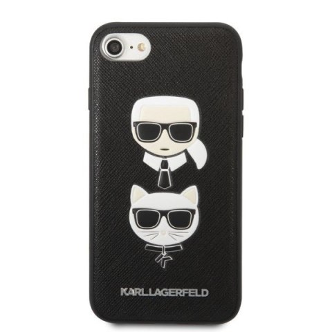 Karl Lagerfeld KLHCI8SAKICKCBK iPhone7/8 / SE 2020 / SE 2022 czarny/black hardcase Saffiano Karl&Choupette Head