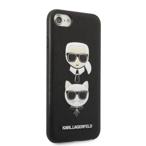 Karl Lagerfeld KLHCI8SAKICKCBK iPhone7/8 / SE 2020 / SE 2022 czarny/black hardcase Saffiano Karl&Choupette Head