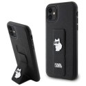 Karl Lagerfeld KLHCN61GSACHPK iPhone 11 / Xr 6.1" czarny/black hardcase Gripstand Saffiano Choupette Pins
