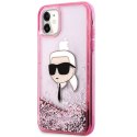 Karl Lagerfeld KLHCN61LNKHCP iPhone 11/XR różowy/pink hardcase Glitter Karl Head