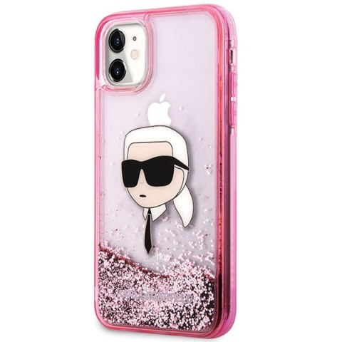 Karl Lagerfeld KLHCN61LNKHCP iPhone 11/XR różowy/pink hardcase Glitter Karl Head