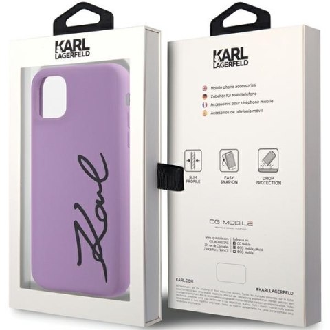 Karl Lagerfeld KLHCN61SKSVGU iPhone 11 / Xr 6.1" purpurowy/purple hardcase Silicone Signature
