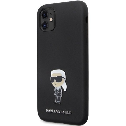 Karl Lagerfeld KLHCN61SMHKNPK iPhone 11/ Xr 6.1" czarny/black Silicone Ikonik Metal Pin
