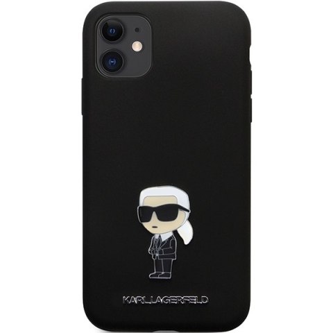 Karl Lagerfeld KLHCN61SMHKNPK iPhone 11/ Xr 6.1" czarny/black Silicone Ikonik Metal Pin