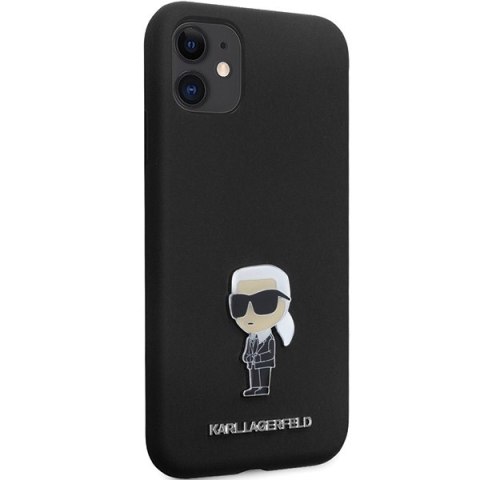 Karl Lagerfeld KLHCN61SMHKNPK iPhone 11/ Xr 6.1" czarny/black Silicone Ikonik Metal Pin