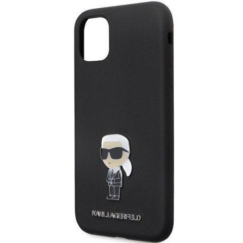 Karl Lagerfeld KLHCN61SMHKNPK iPhone 11/ Xr 6.1" czarny/black Silicone Ikonik Metal Pin