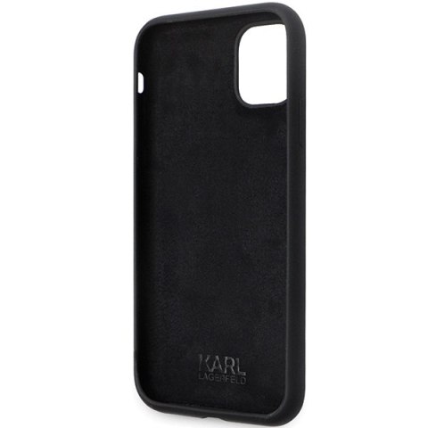 Karl Lagerfeld KLHCN61SMHKNPK iPhone 11/ Xr 6.1" czarny/black Silicone Ikonik Metal Pin