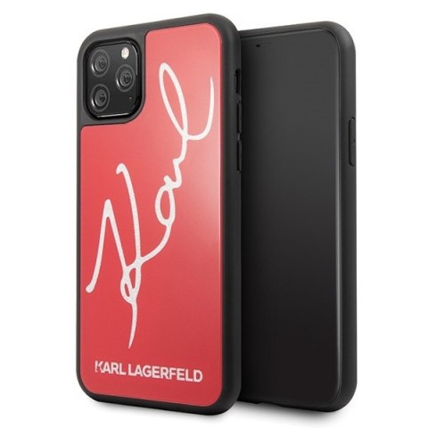 Karl Lagerfeld KLHCN65DLKSRE iPhone 11Pro Max czerwony/red hard case Signature Glitter