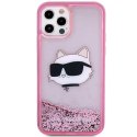 Karl Lagerfeld KLHCP12MLNCHCP iPhone 12/12 Pro 6,1" różowy/pink hardcase Glitter Choupette Head