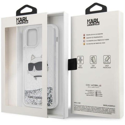 Karl Lagerfeld KLHCP12MLNCHCS iPhone 12/12 Pro 6,1" srebrny/silver hardcase Glitter Choupette Head