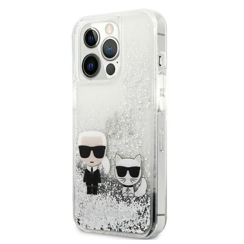 Karl Lagerfeld KLHCP13LGKCS 13 Pro / 136,1" srebrny/silver hardcase Liquid Glitter Karl&Choupette