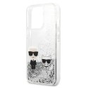 Karl Lagerfeld KLHCP13LGKCS 13 Pro / 136,1" srebrny/silver hardcase Liquid Glitter Karl&Choupette